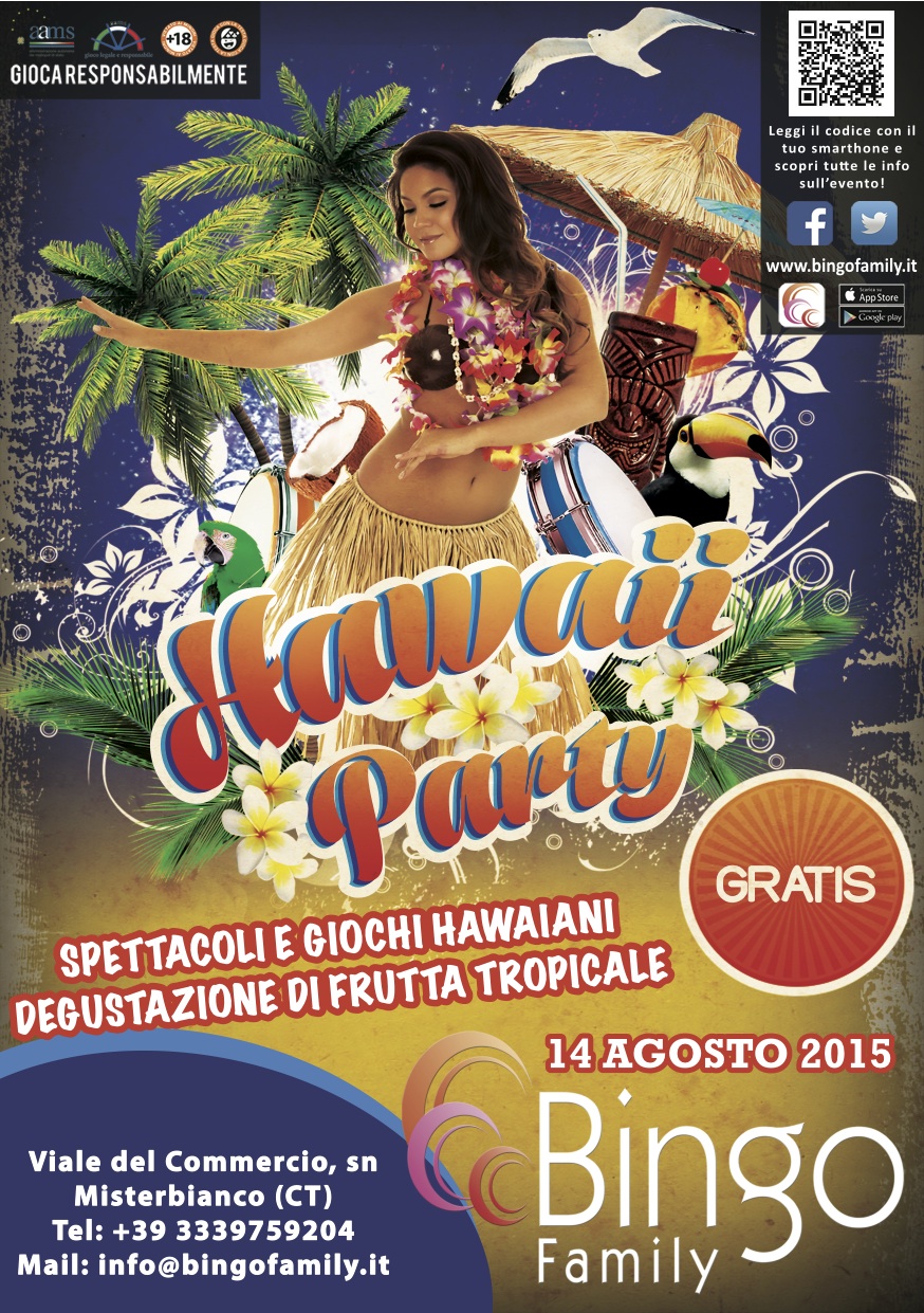 A5 Hawaii Party Bingo DEF