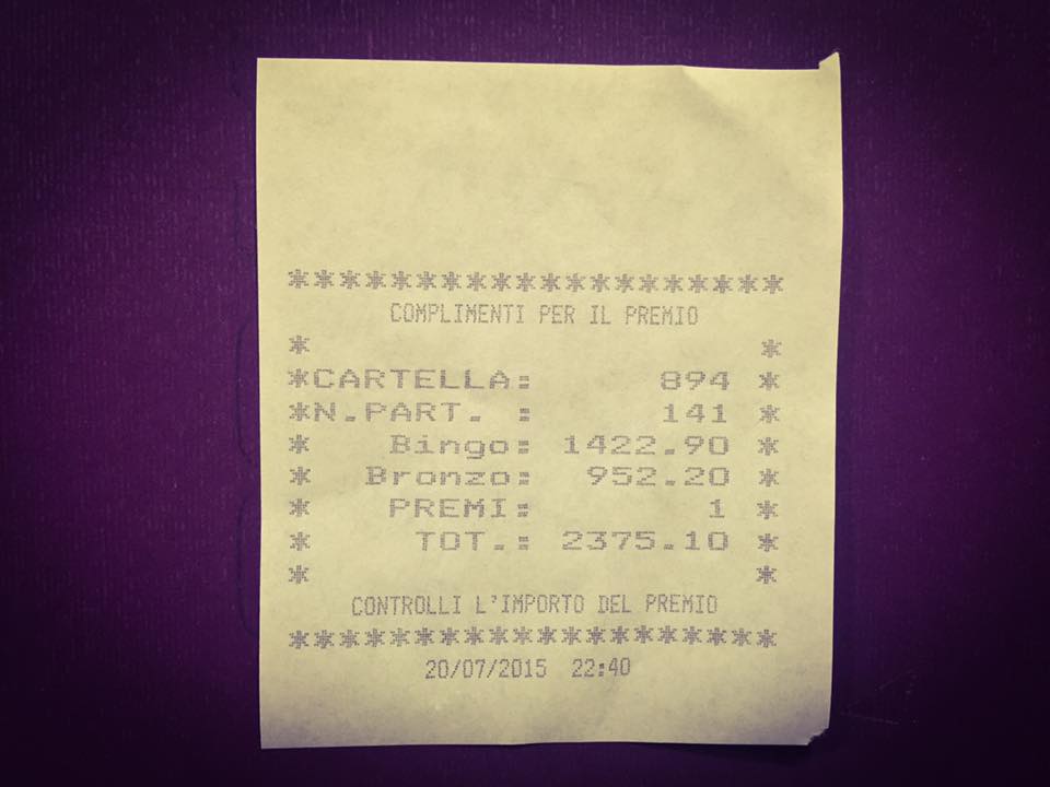 bingo bronzo 20 luglio